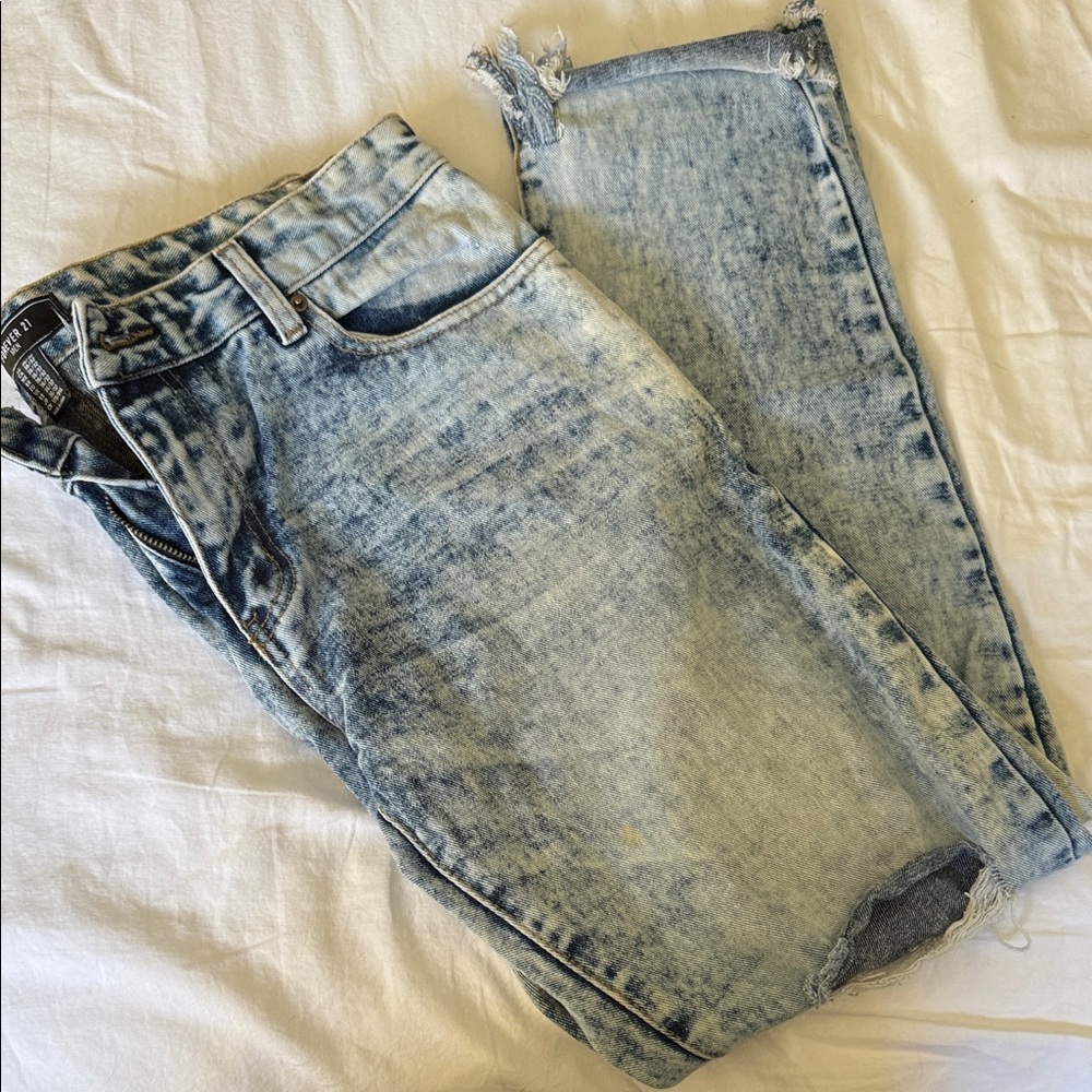 Forever 21 Men's Distressed Light Blue Jeans
